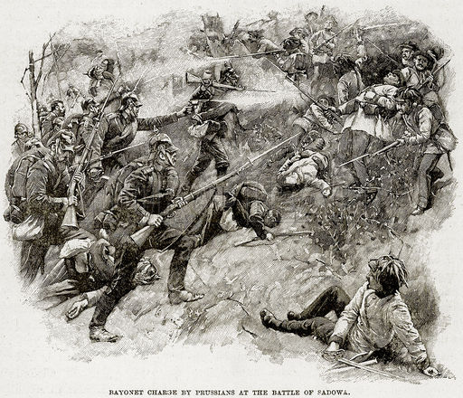 Bayonet Charge by Prussians at the Battle of Sadowa